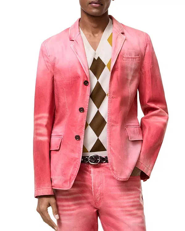 Мужская куртка из денима с покрытием Burberry, Cherry Pink