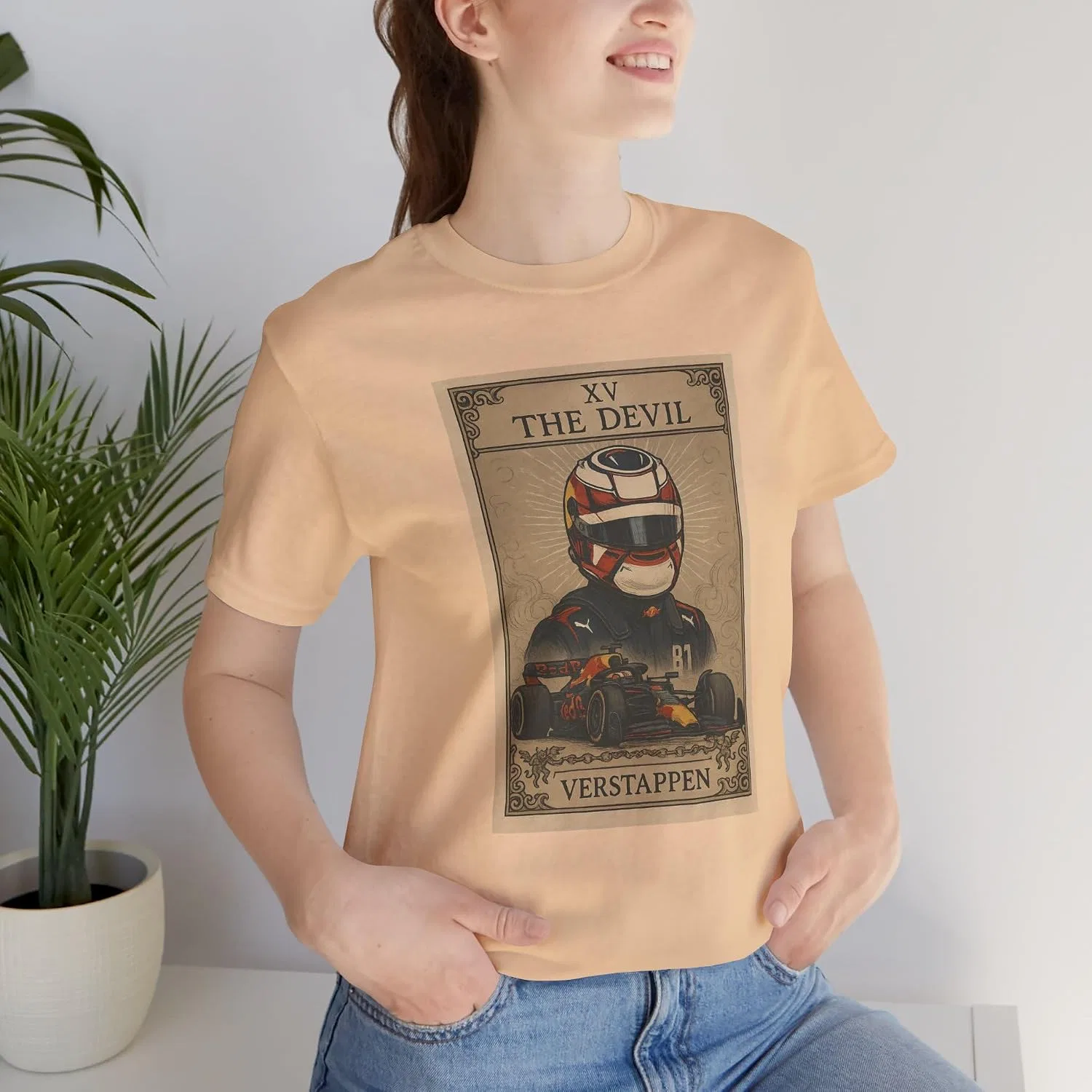 Унисекс футболка с дизайном Верстаппена Bella+canvas, Sand Dune — фото 2