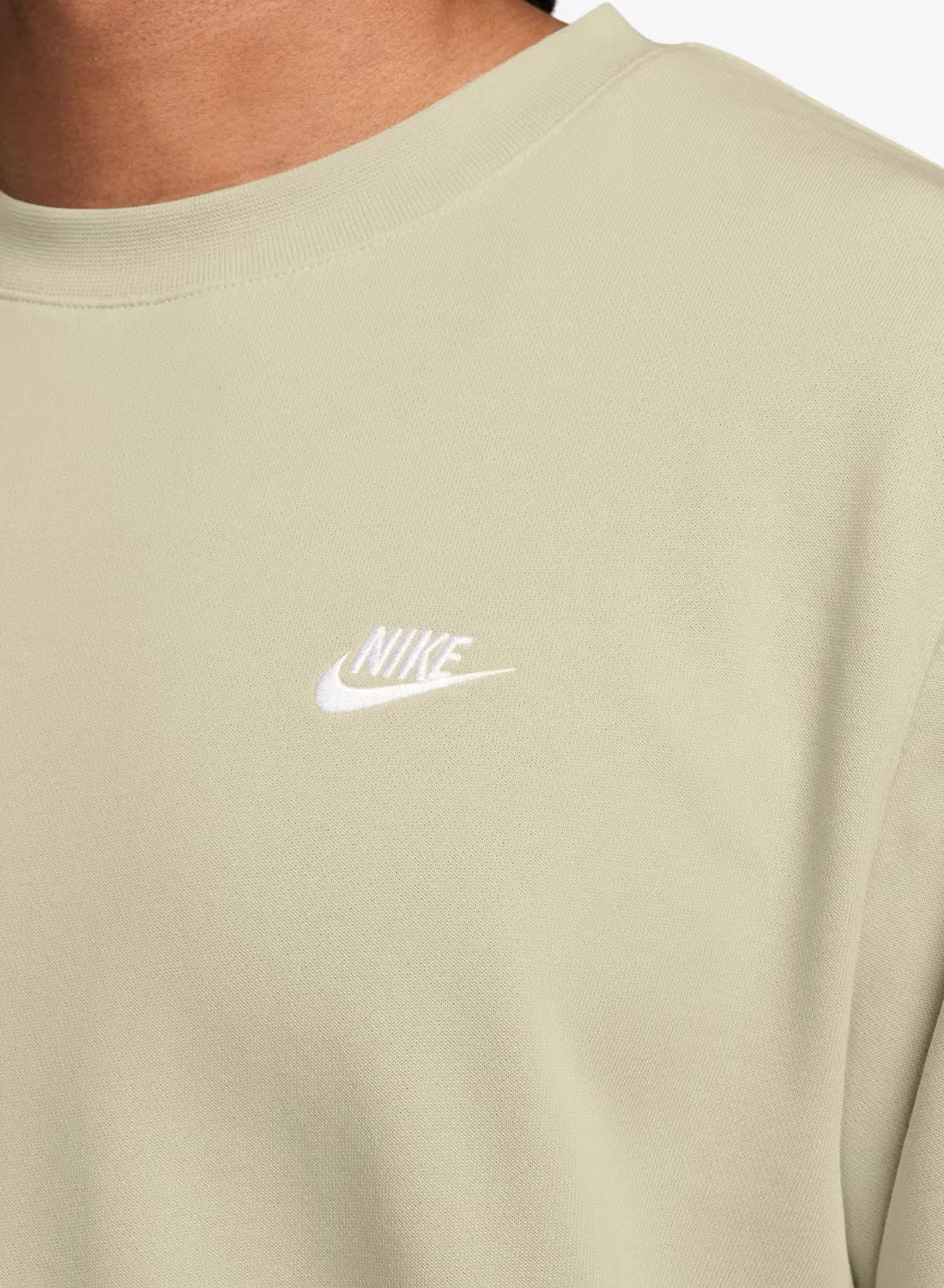 Свитшот с логотипом Club fleece Nike, светло-хаки — фото 3