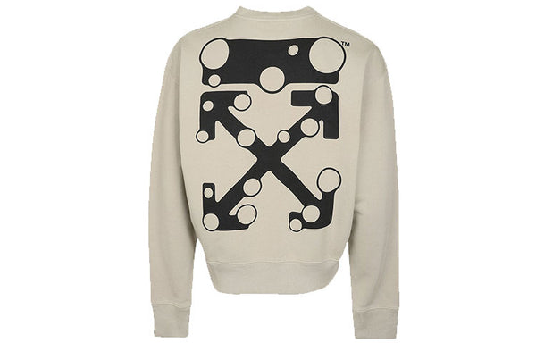 Толстовка men's logo arrow printing round neck long sleeves khaki Off-White, мультиколор — фото 2