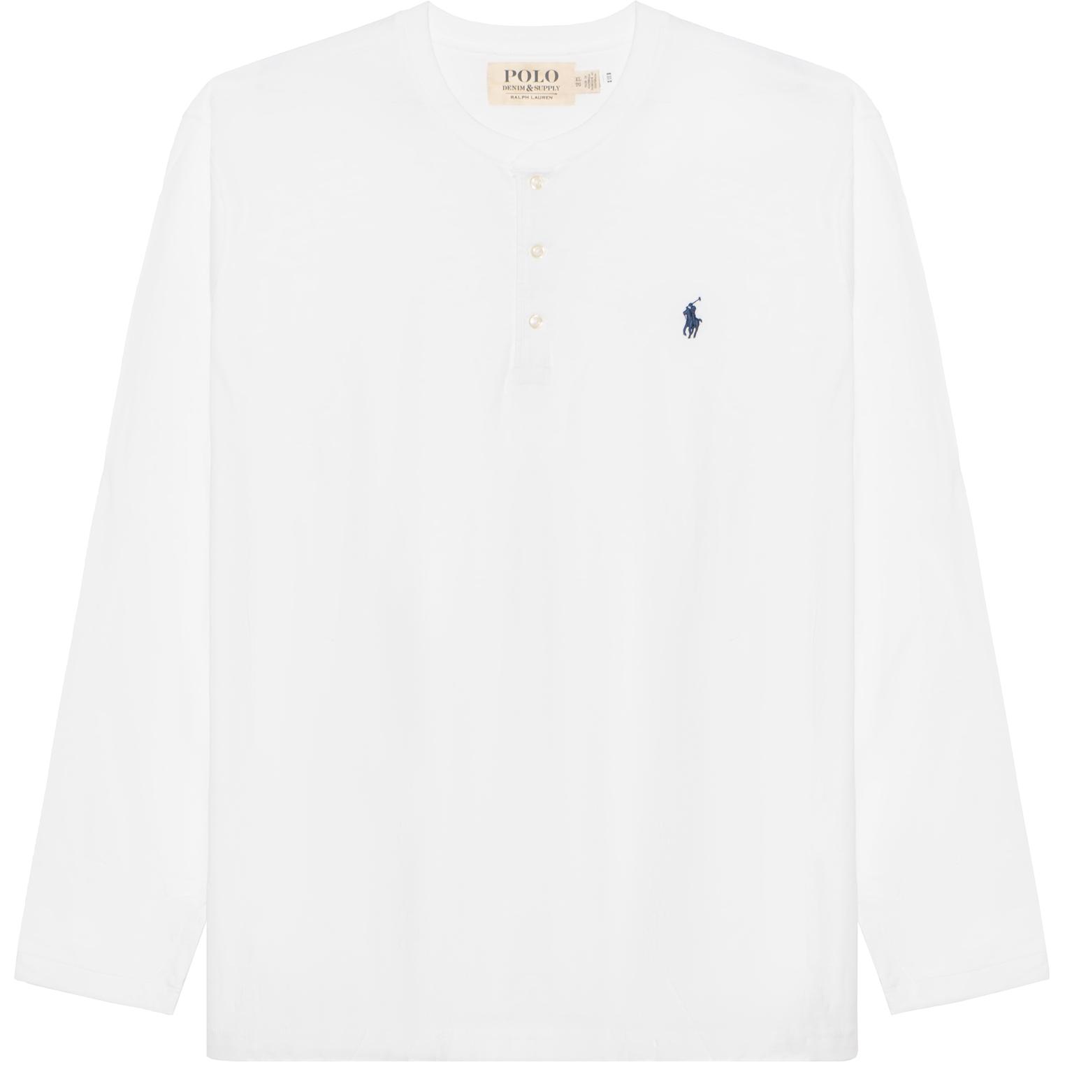 

Пуговичная длинная футболка Polo Ralph Lauren, Белая