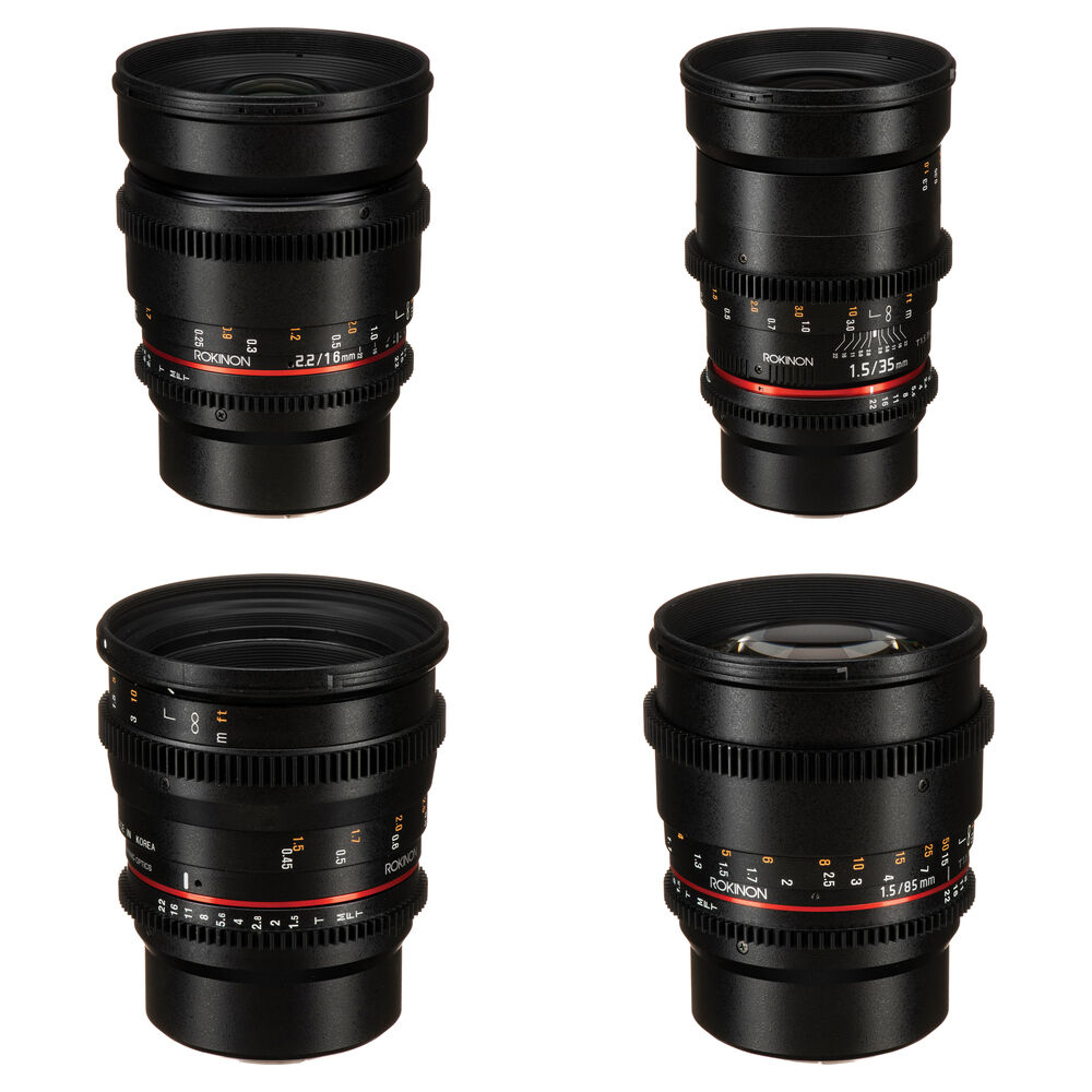 

Комплект объективов Rokinon Cine DS 16, 35, 50, 85 мм для крепления MFT