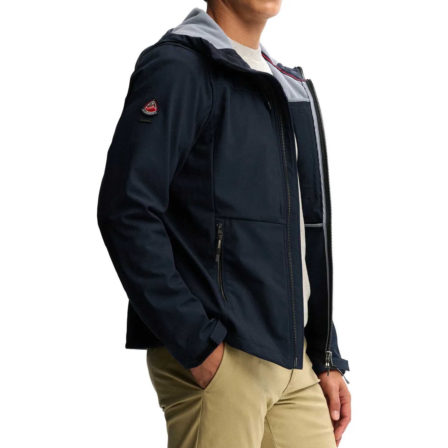 Мужская куртка софтшелл капюшон Trekker Superdry, Blue — фото 2