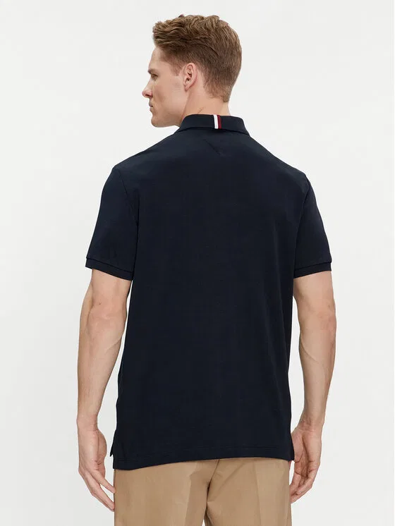 Поло regular fit Interlock Tommy Hilfiger, темно-синий — фото 3