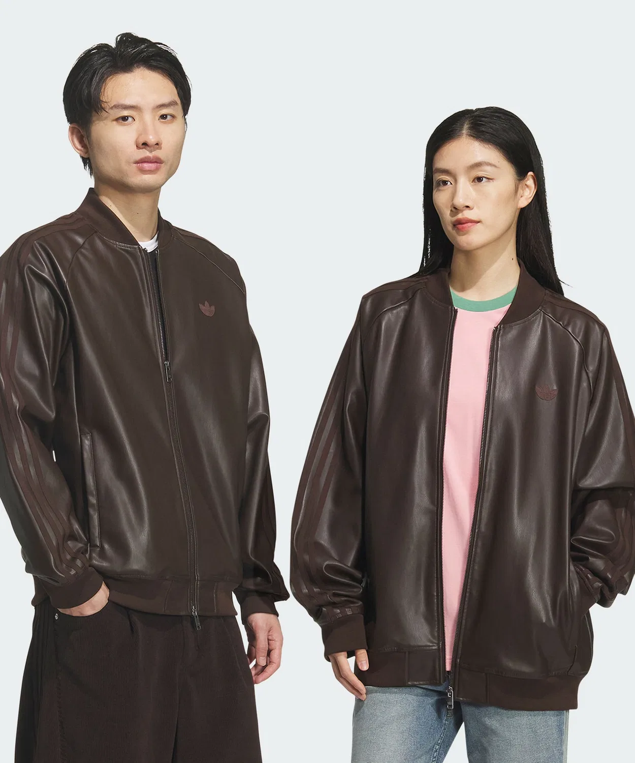 Женская куртка из полиуретана с логотипом Adidas Originals, Brown