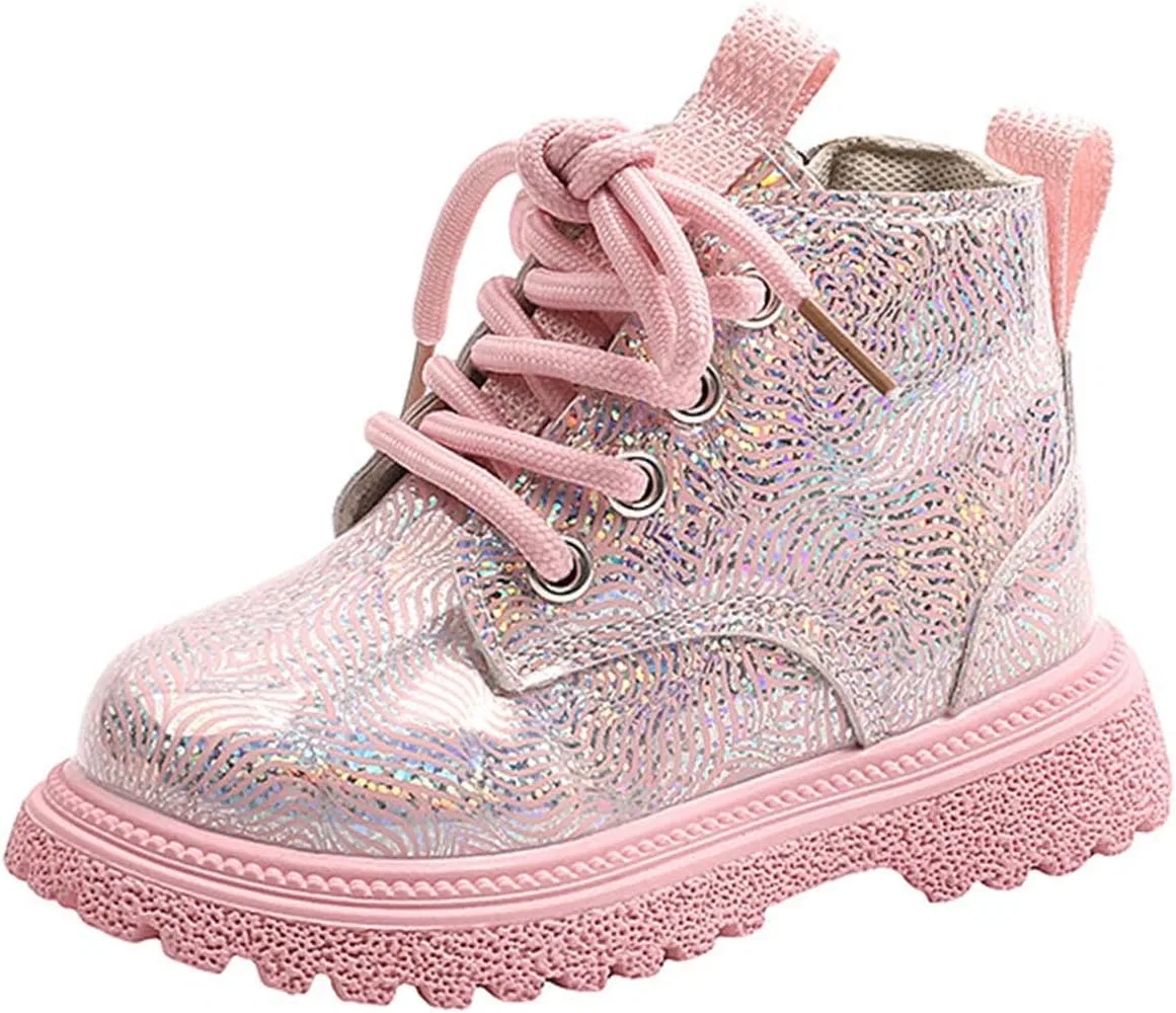 Детские ботинки для девочек на шнуровке с молнией Zzalalana, Pink