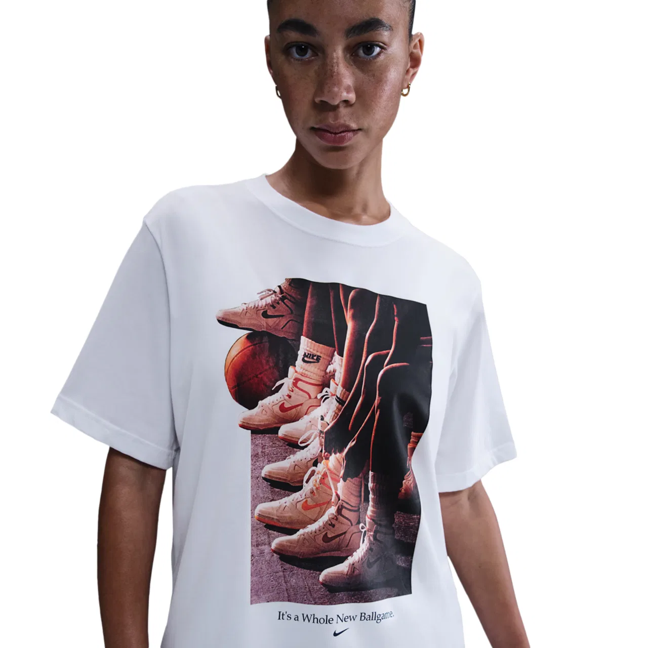 Женская футболка с фотопринтом Nike Dri-FIT BB Photo Tee, White