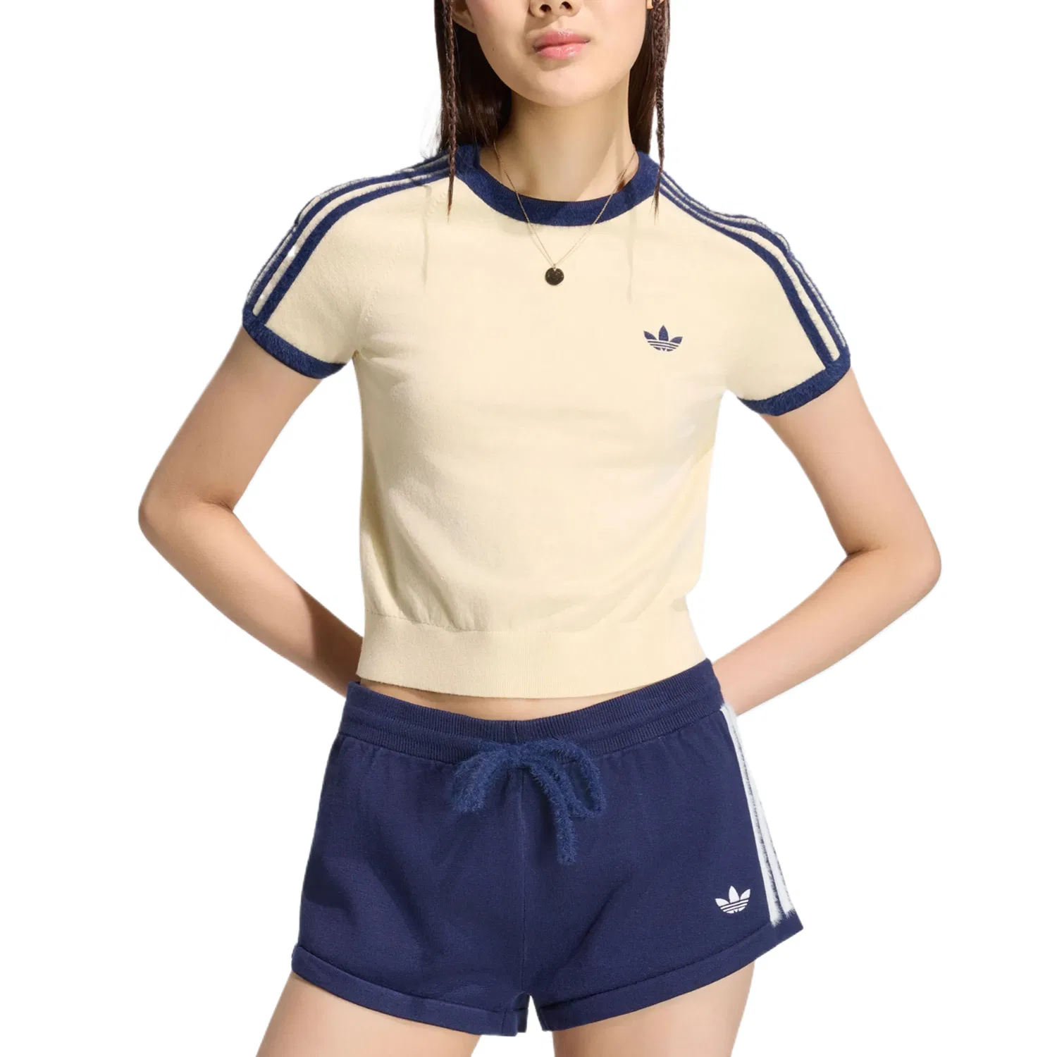Футболка с круглым вырезом Adidas Originals, Warm Vanilla/Deep Indigo — фото 3