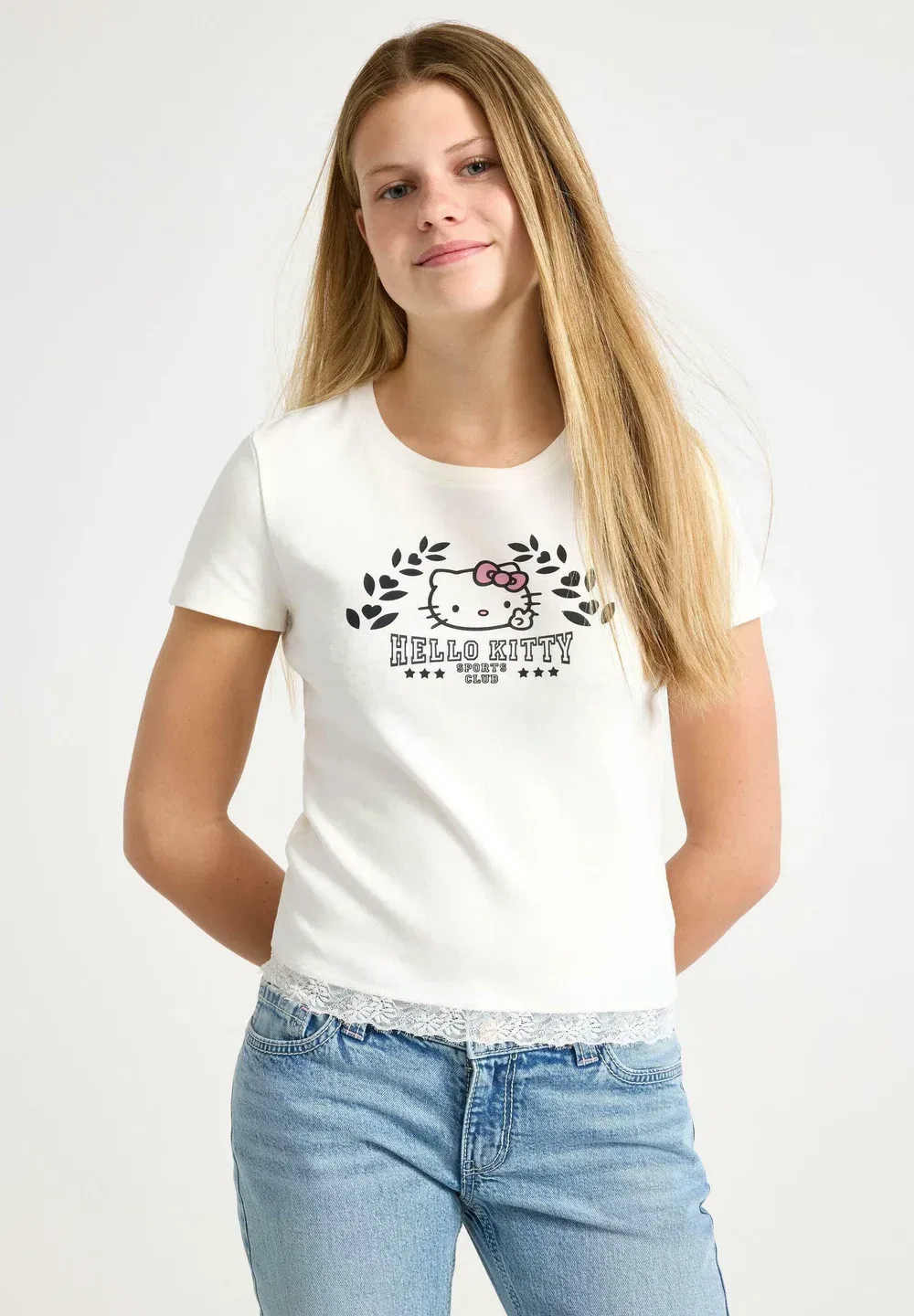 Футболка с короткими рукавами и принтом Hello Kitty Lindex, Off White — фото 2