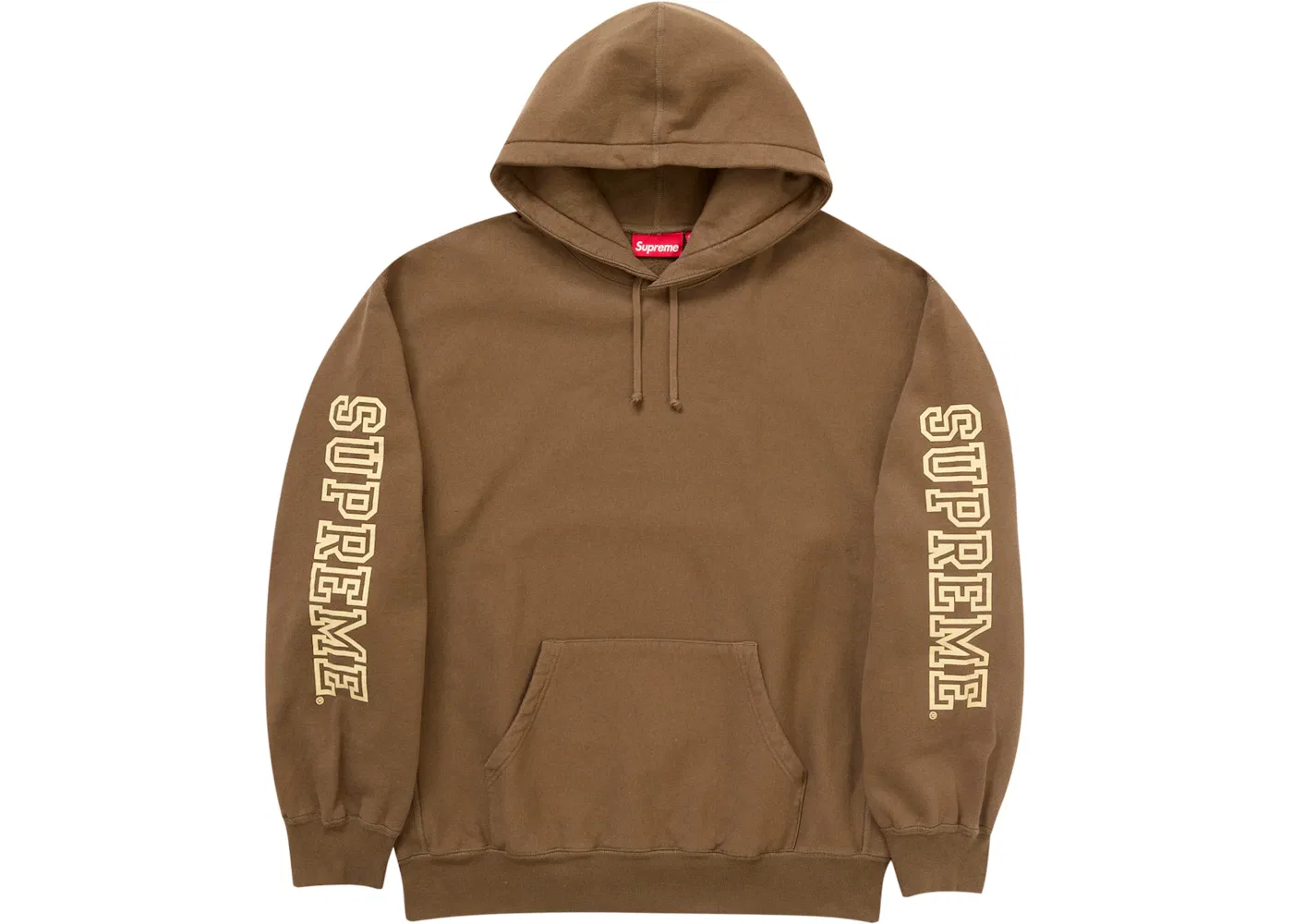 Мужской худи с капюшоном Supreme Collegiate Sleeve Hooded Sweatshirt, Olive Brown