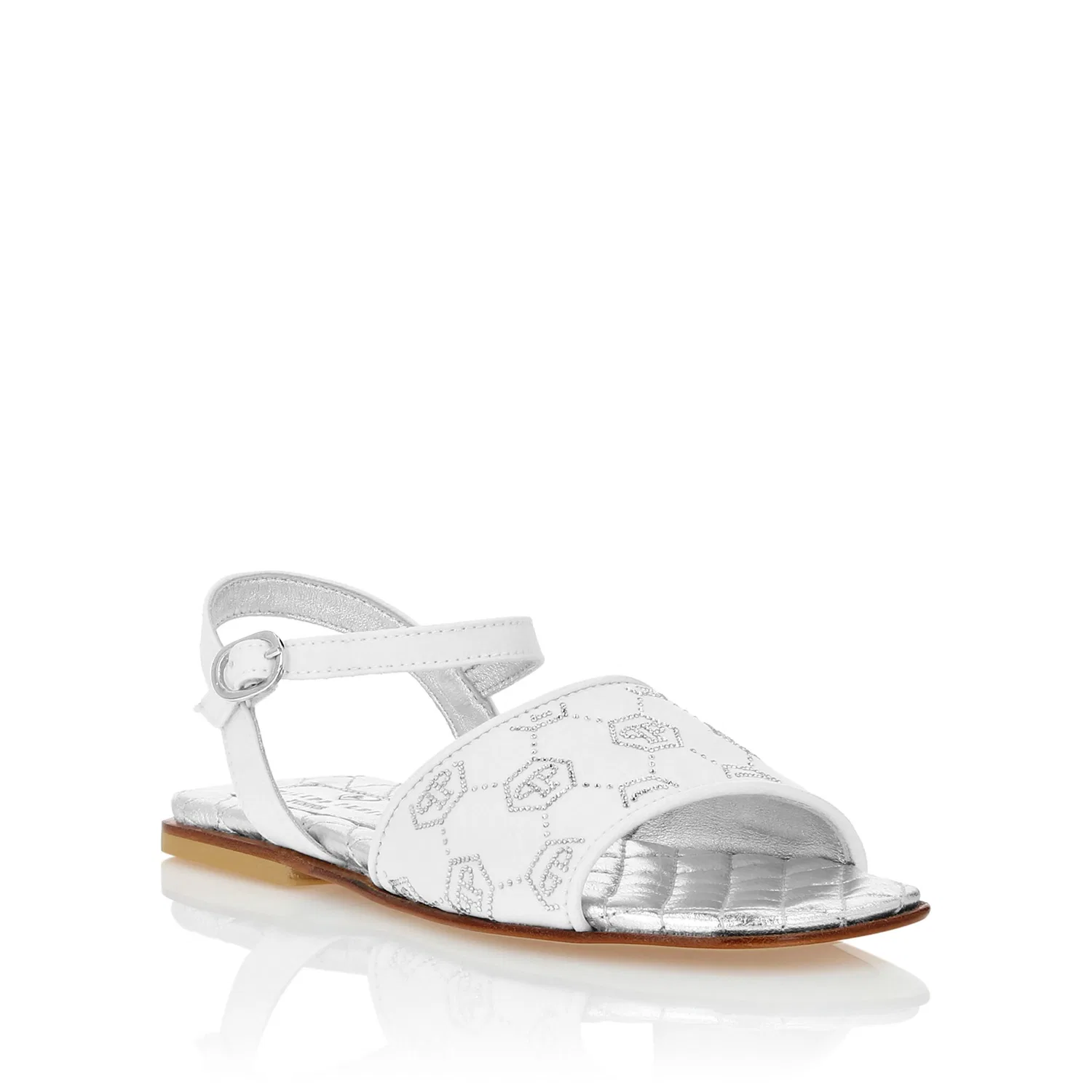 Детские сандалии с монограммой PHILIPP PLEIN, White
