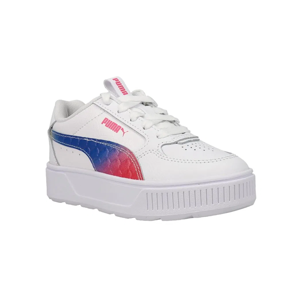 Детские кроссовки для мальчиков с платформой Puma Karmen Rebelle Puma White Beetroot Purple Dandelion Blue Dazzling — фото 2