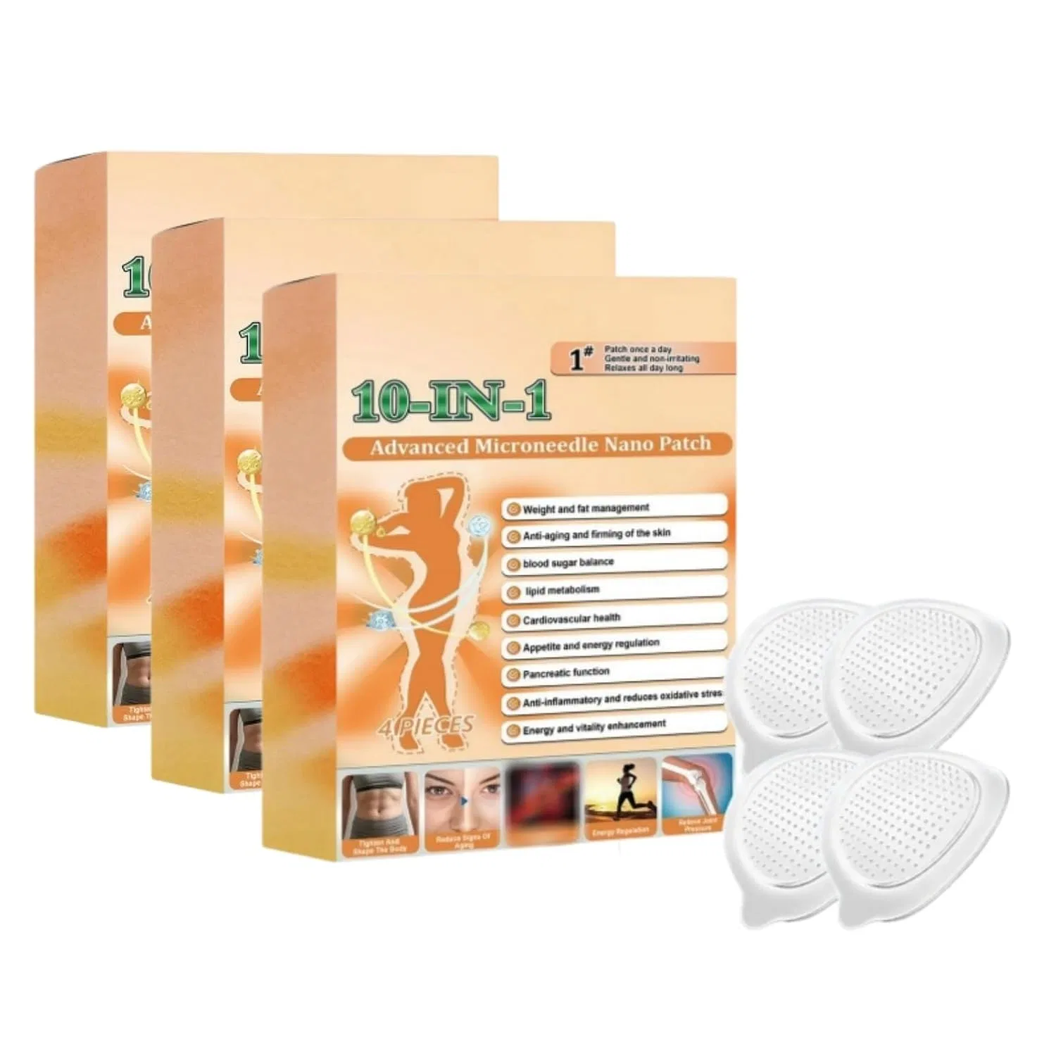Пластырь для похудения, Microneedle Patch, Générique, 3 дозы