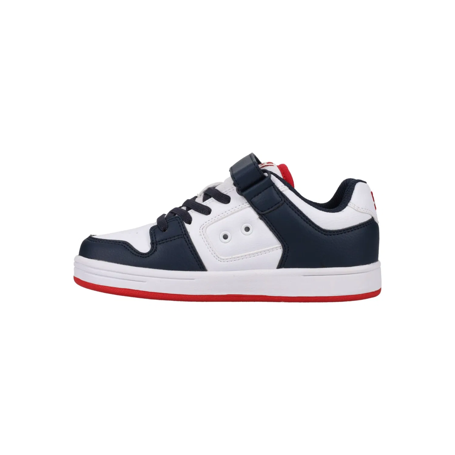 Детские кроссовки с защищенным узором DC Shoes, White/Navy/Red — фото 3