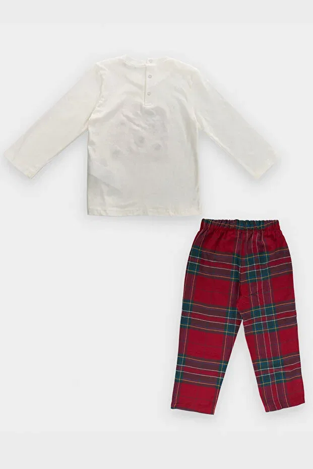 Детский комплект пижам для мальчиков с принтом New Year's Themed Red Baby Boy Pajama Set Panço, Red — фото 2