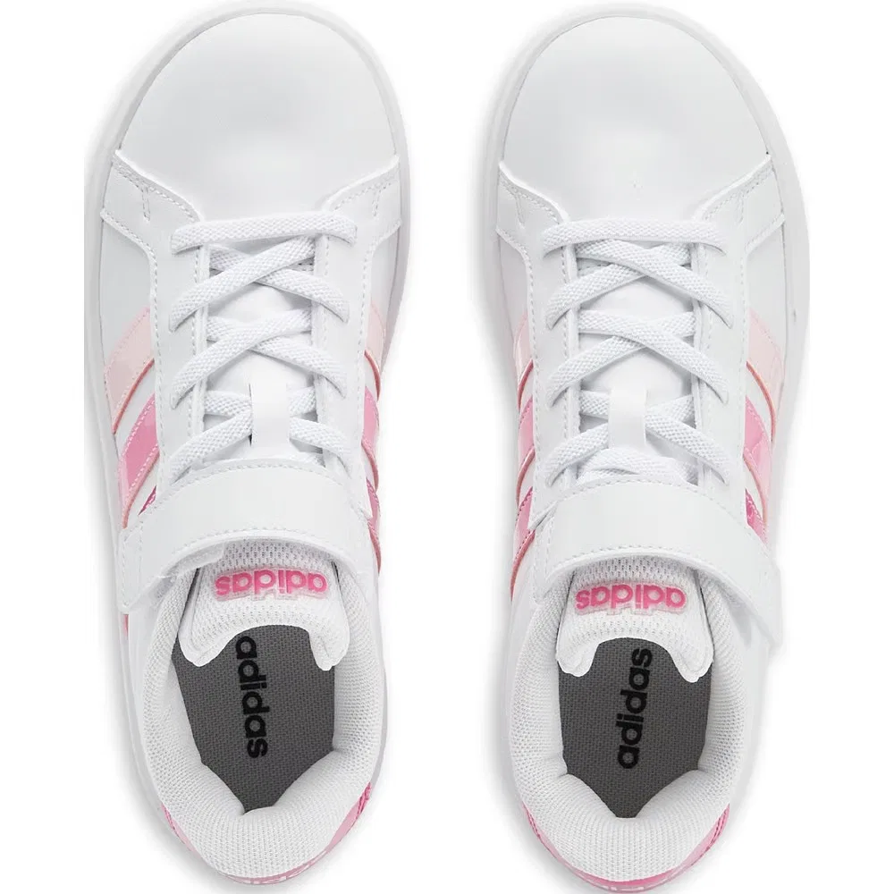 Детские слипоны Grand Court 3.0 Adidas, White/Pink — фото 4