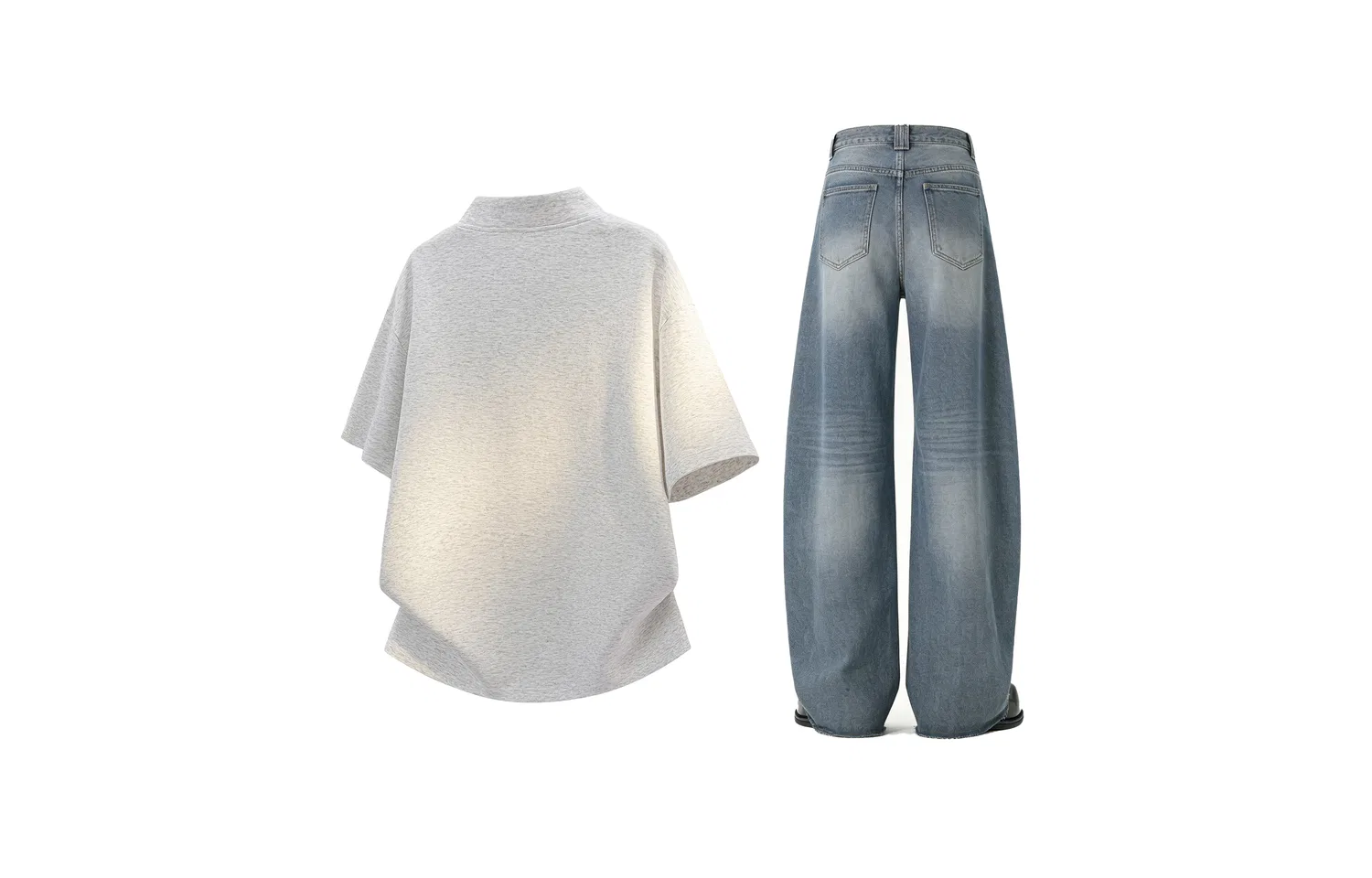 Детский комплект спортивной одежды в стиле кэжуал Heather Gray+Blue (DIY Badge) WARRIOR — фото 4