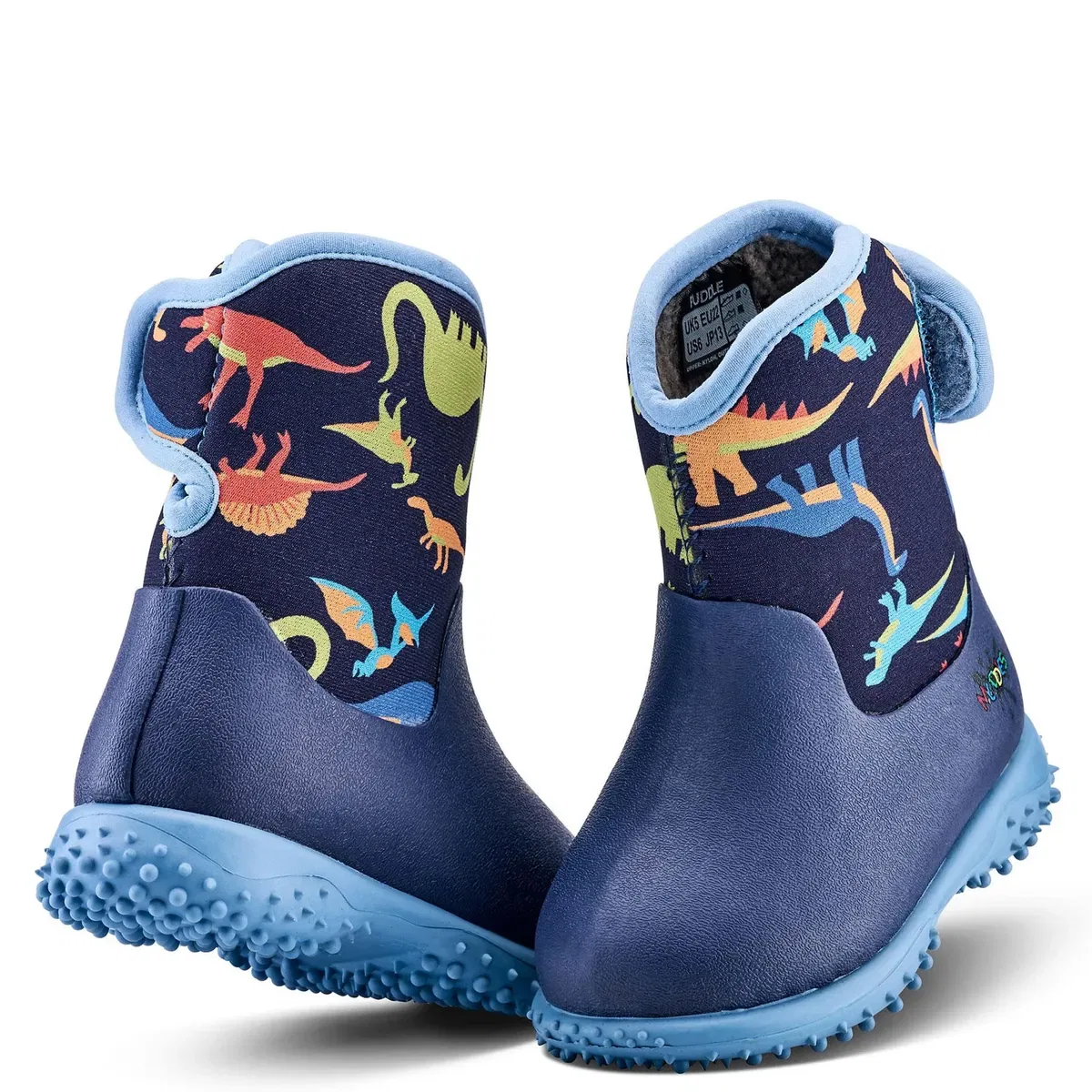 Детские сапоги-веллингтоны с флисовой подкладкой и принтом динозавров Muddies Grubs Boots, Blue