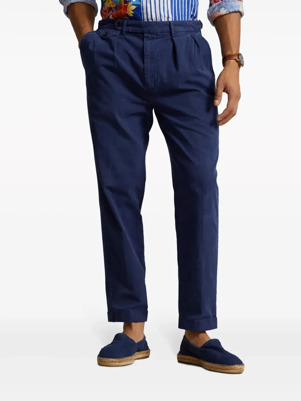 Брюки прямого кроя из хлопка Featherweight Twill Tennis Flat-Front Pants Polo Ralph Lauren, Navy — фото 2