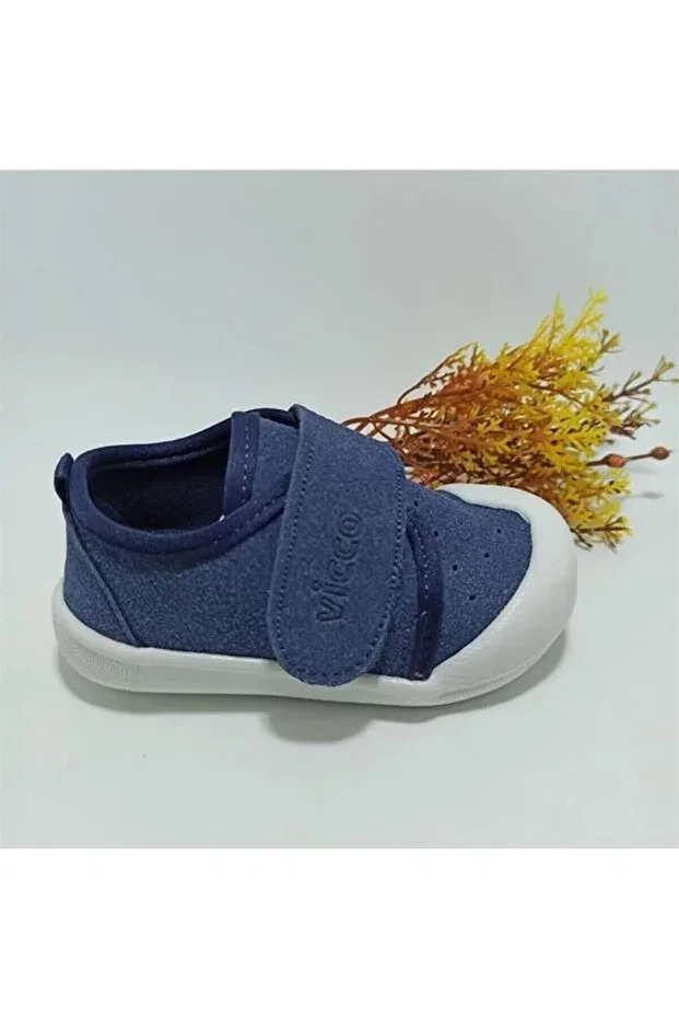 Детские туфли для девочек с липучкой Anka first step shoes Vicco, Navy Blue