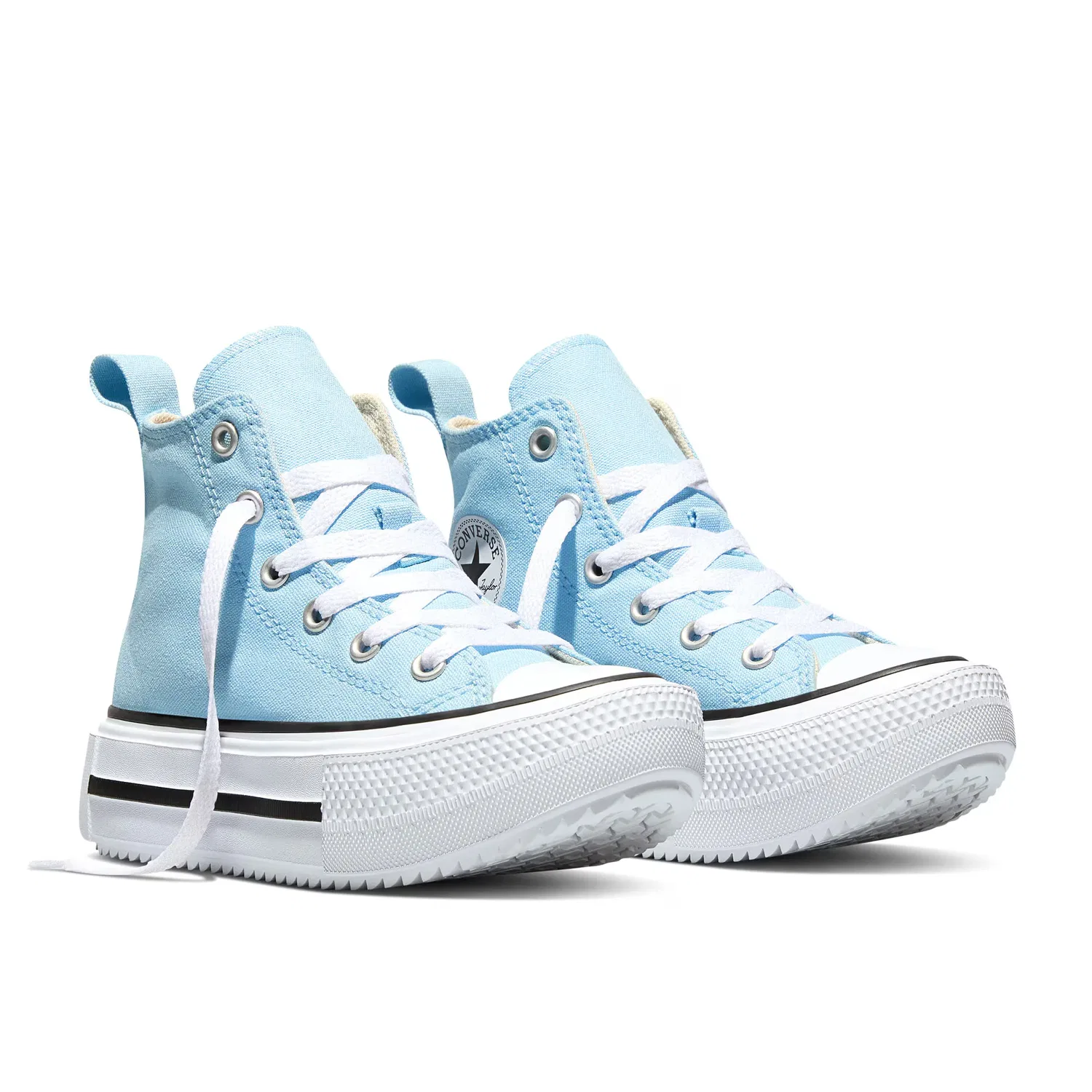 Детские кеды с двойной платформой Chuck Taylor All Star Lift Double Stack Seasonal Color Converse, Голубой — фото 2