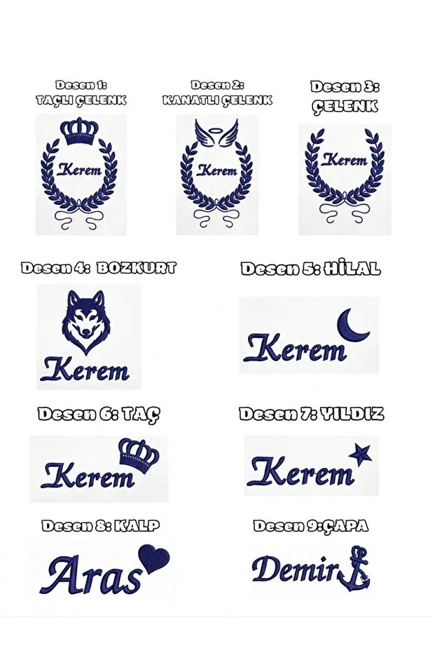 Детский комплект для выписки с вышивкой Karsu Tasarim, Navy Blue-White — фото 2