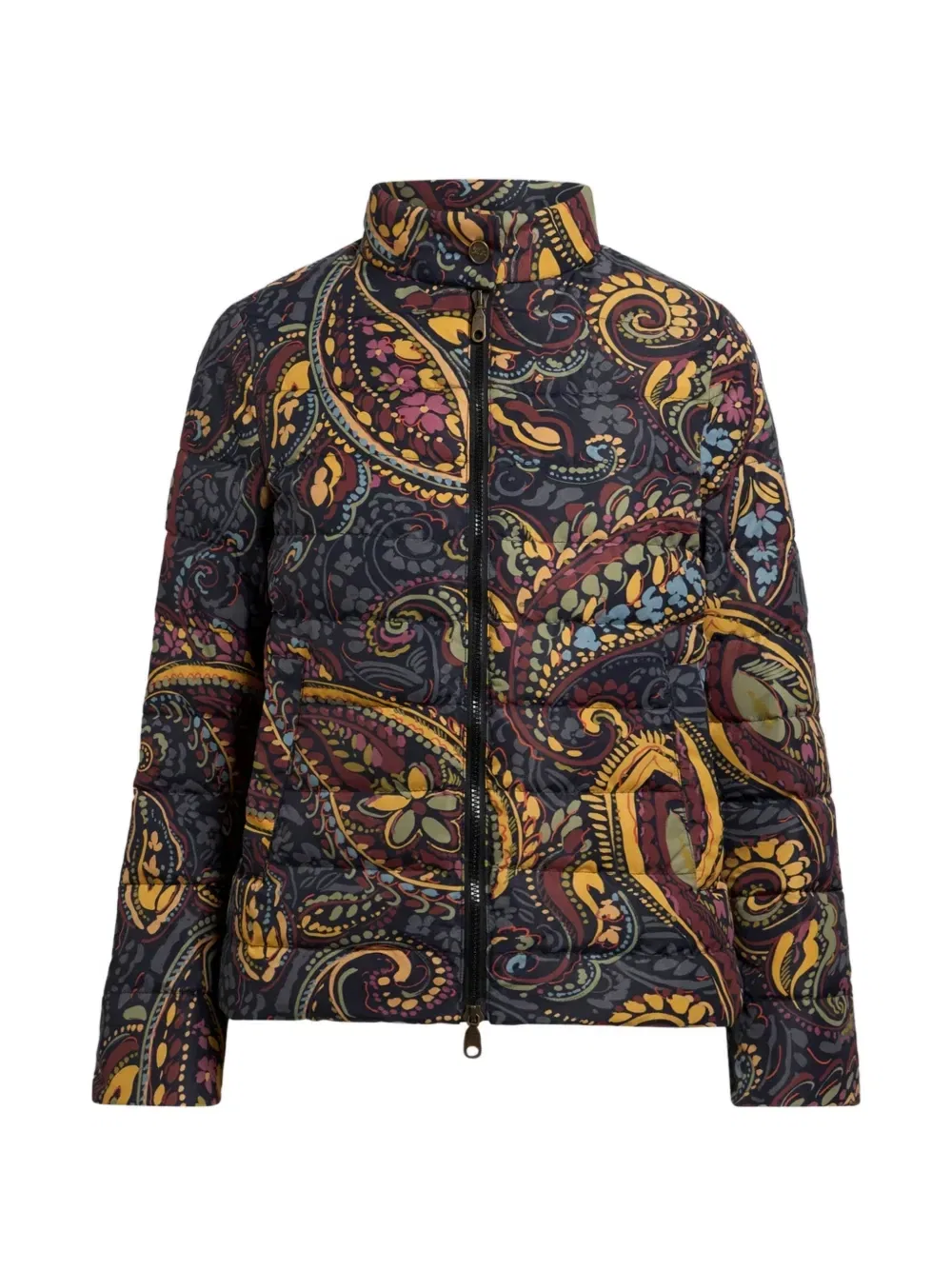 Укороченный пуховик с принтом пейсли Etro, синий