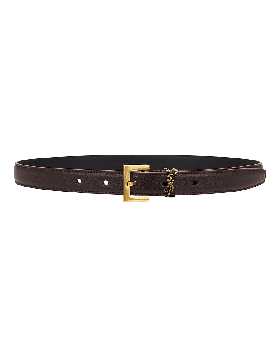 

Кожаный ремень Saint Laurent, цвет Red Tan