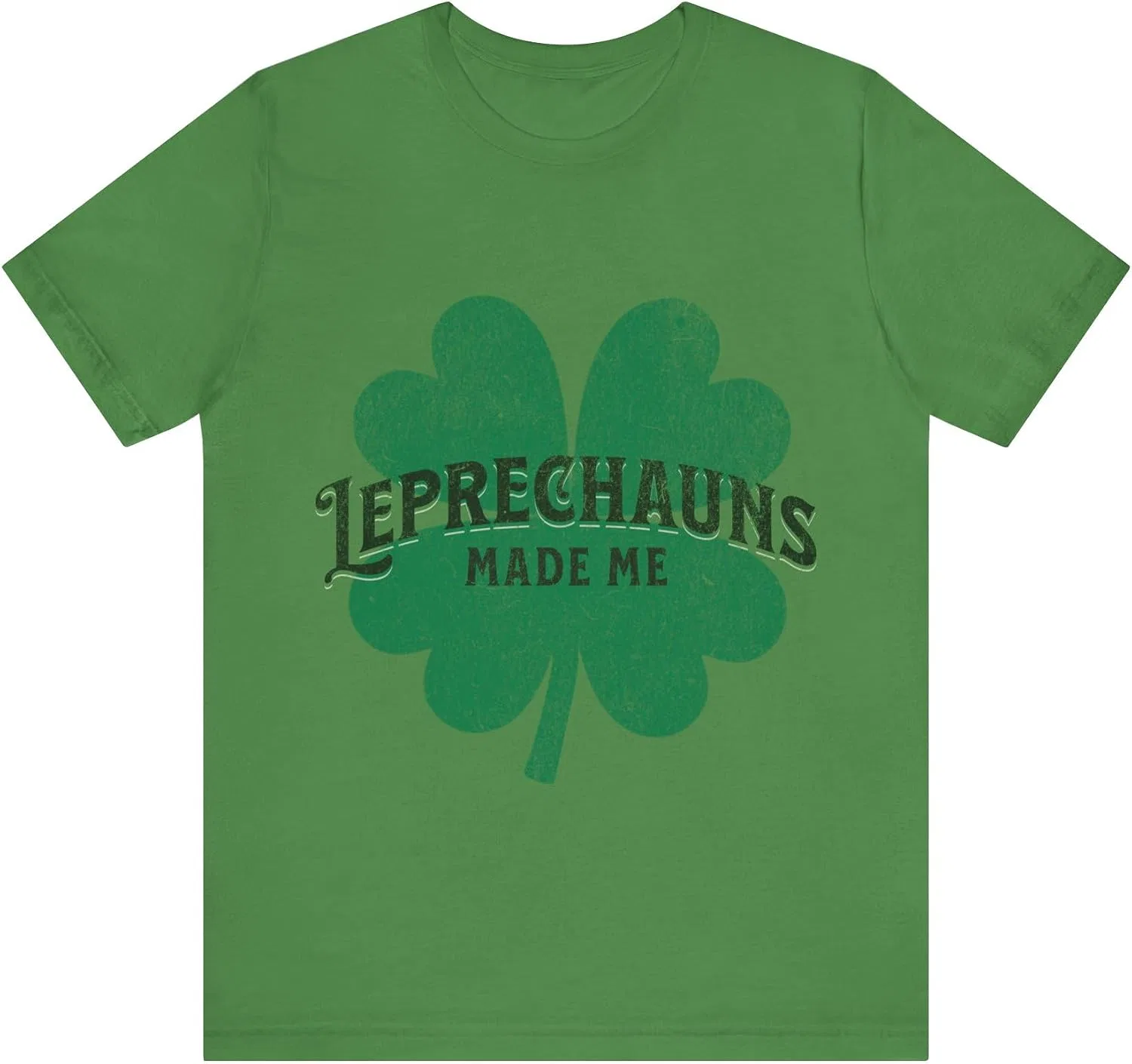 Женская футболка с принтом The Leprechauns Made Me Shamrock Bella Canvas 3001, Leaf