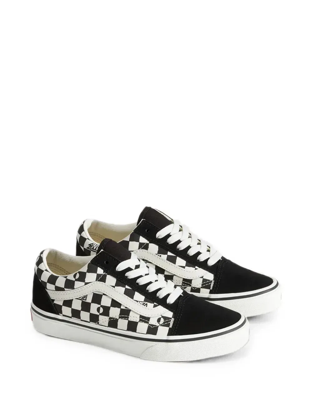 Олдскульные кроссовки в клетку Vans Kids, черный — фото 2