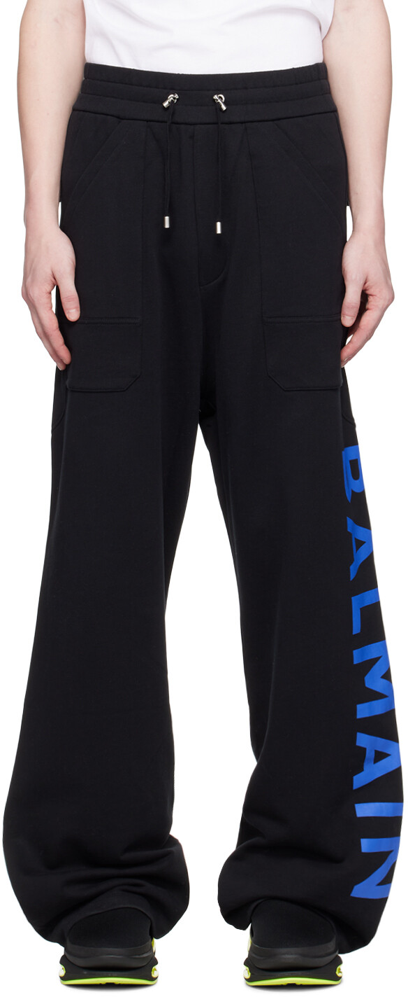 

Черные брюки для отдыха с принтом Balmain, Черный, Черные брюки для отдыха с принтом Balmain