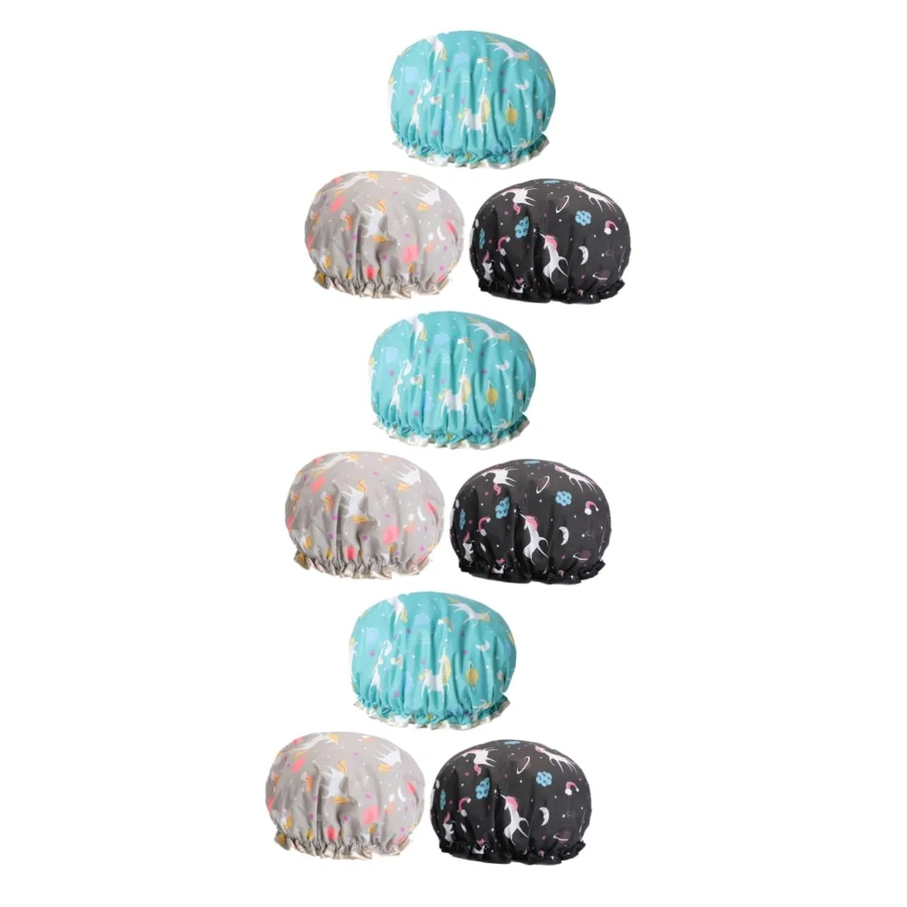 Набор шапочек для душа 9 шт, FRCOLOR, 32x32x1 см, Lake Blue, Black, Grey