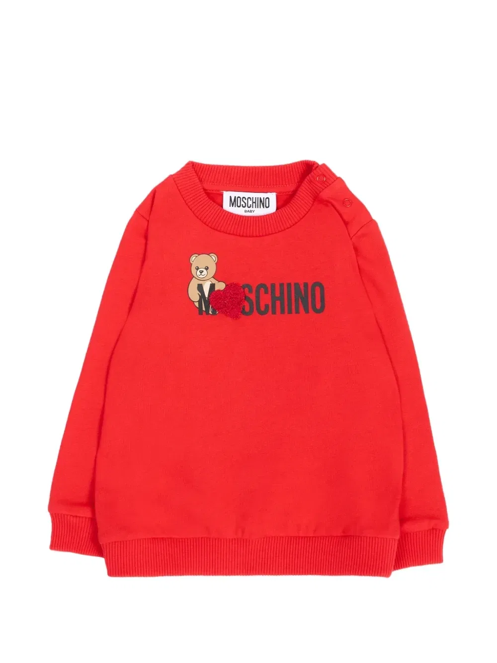Свитер с логотипом Медвежонка Тедди Moschino Kids, красный