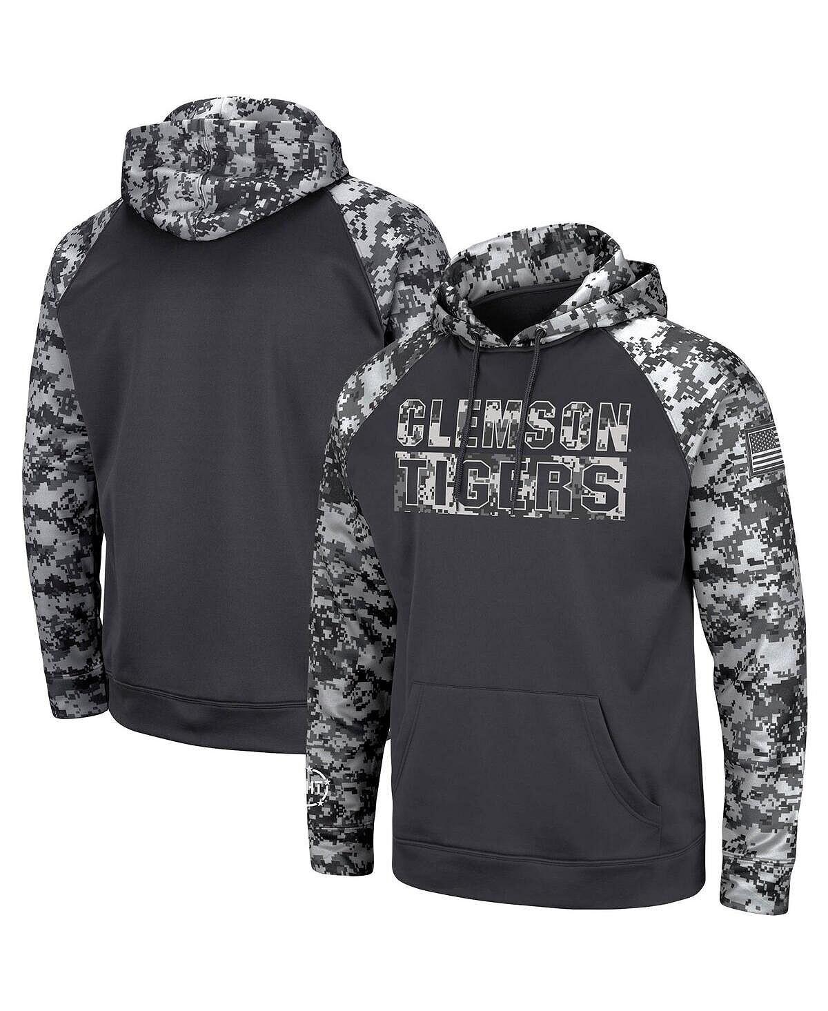 

Мужская темно-серая толстовка с капюшоном clemson tigers oht в стиле милитари appreciation digital camo pullover Colosseum, мульти