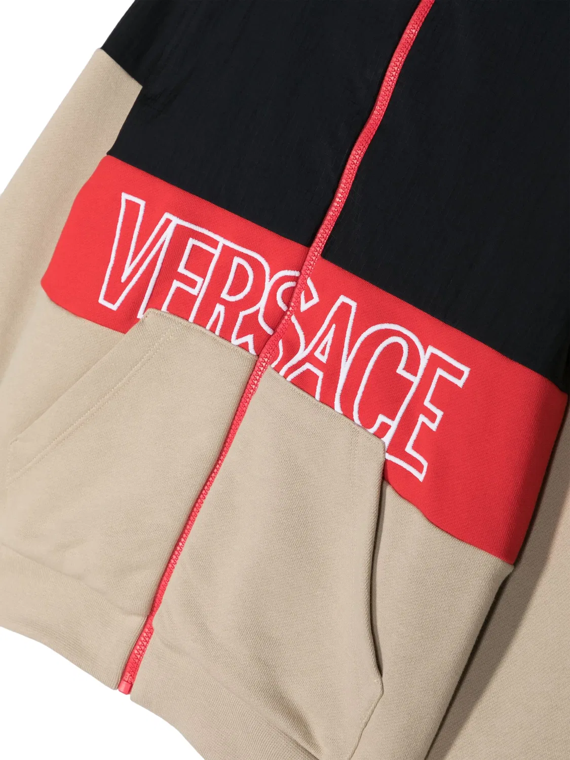 Свитшот с вышитым логотипом и молнией Versace, темно-синий — фото 3