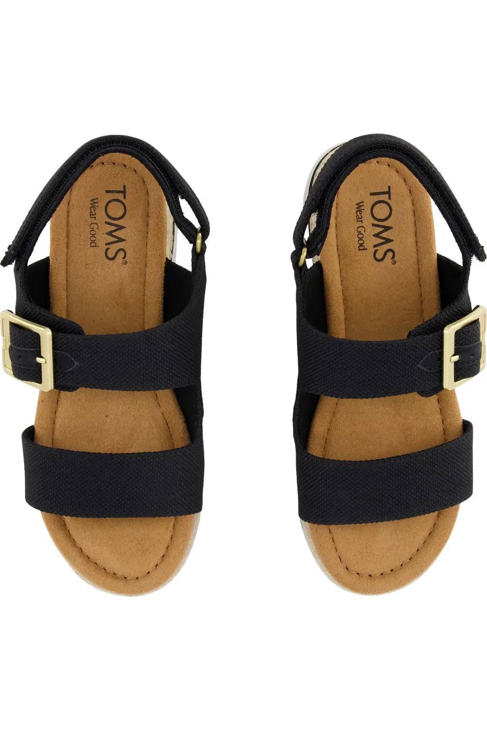 Сандалии детские эспадрильи на платформе Giana TOMS, черный — фото 3