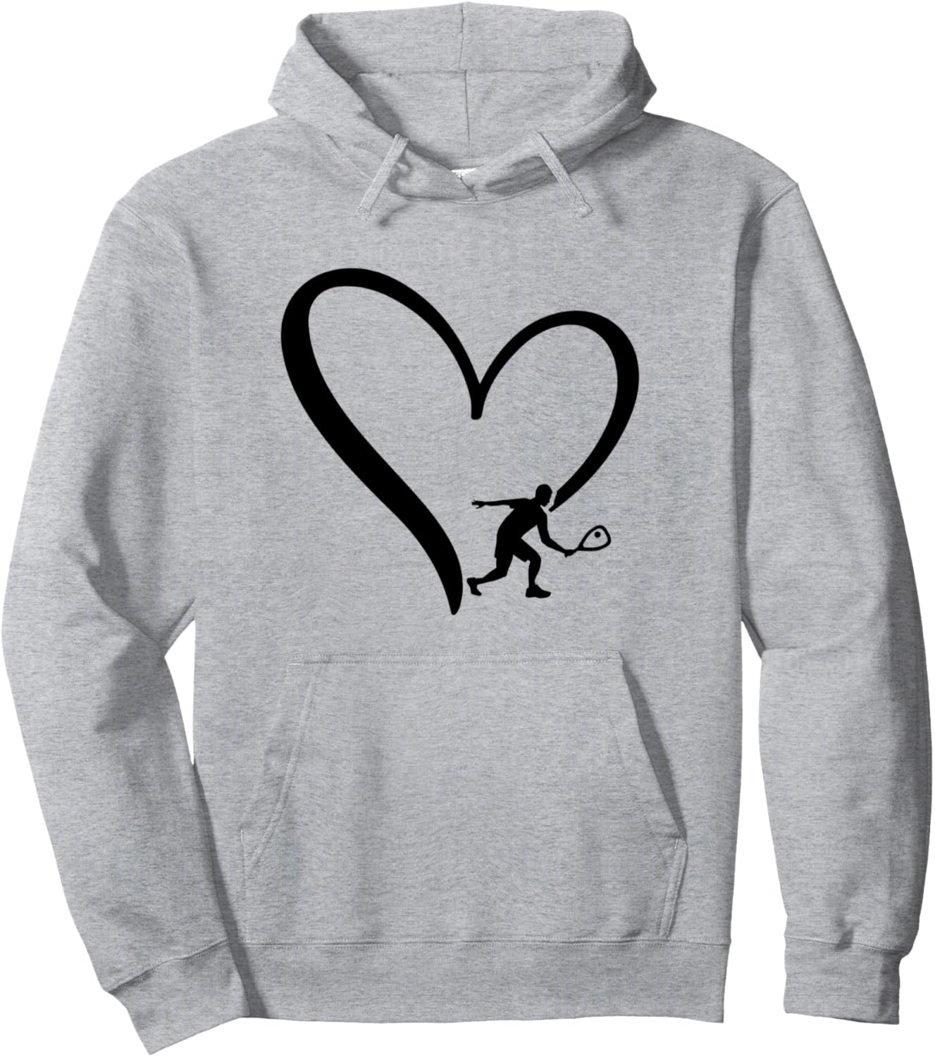 

Худи с силуэтом игрока в ракетбол и сердцем в стиле ракетбола Racquetball Game Racquetball Player, серый