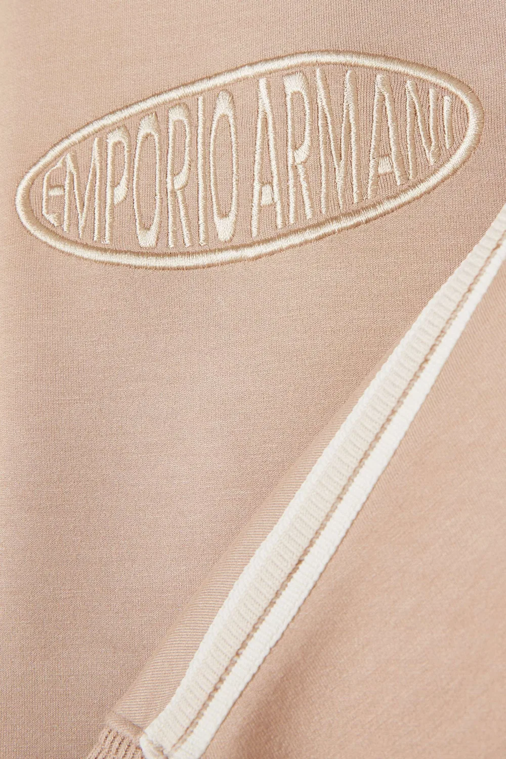 Свитшот хлопковый с логотипом Emporio Armani, коричневый — фото 4