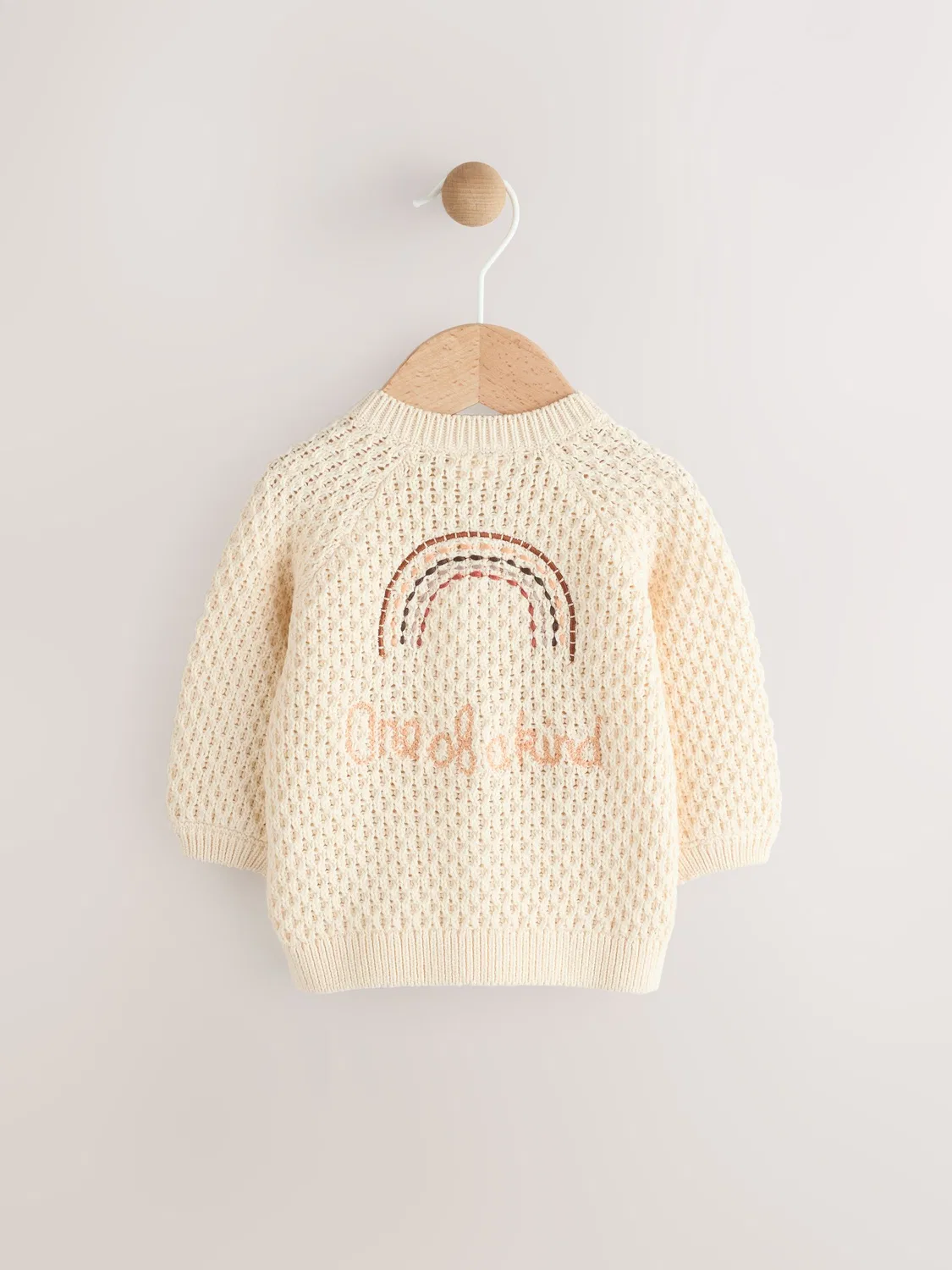 Кардиган вязаный с вышивкой Next, Ecru Knitted