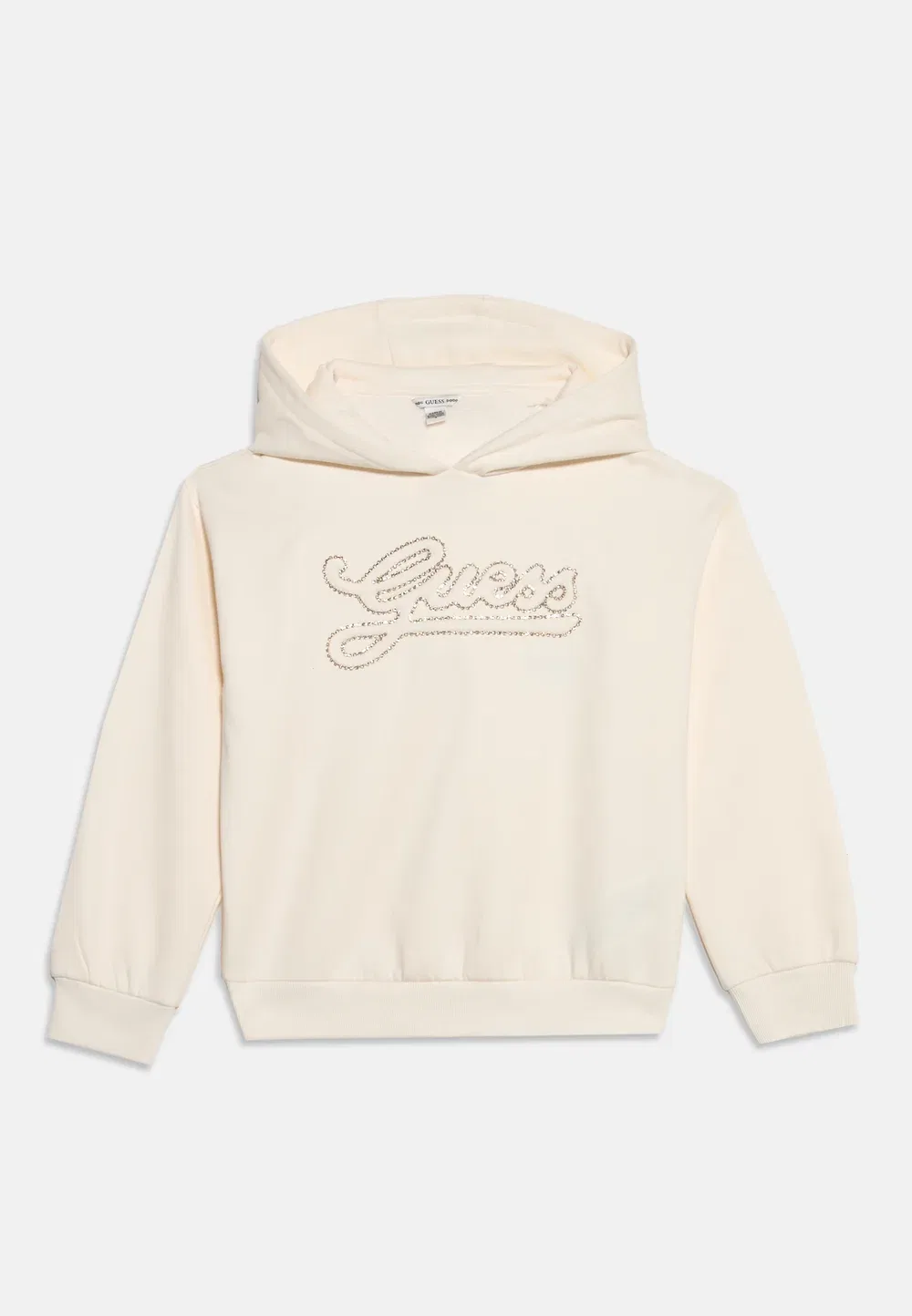 Свободная толстовка с капюшоном стандартного размера Guess, Cream White — фото 3