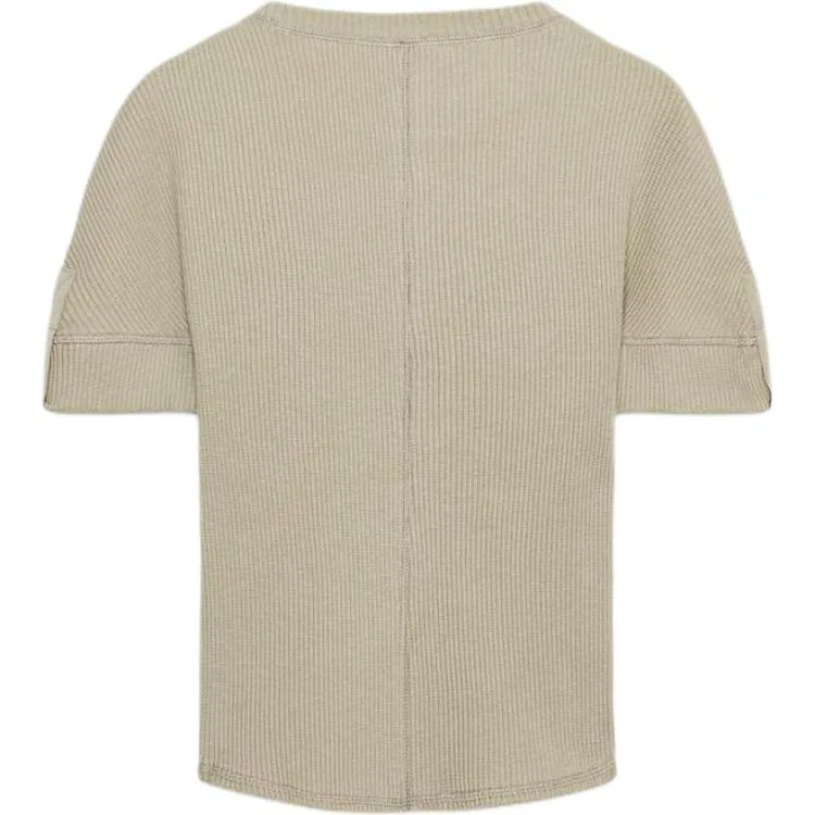 Женская футболка с круглым вырезом Khaki ZARA, Khaki — фото 3