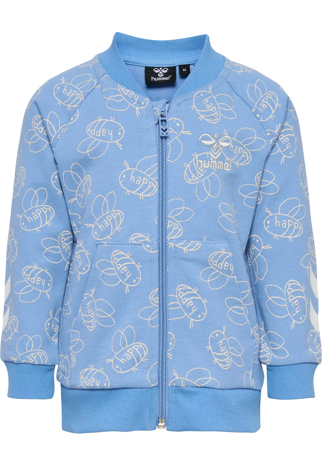 Детская куртка на молнии с принтом Hmlgladsome Hummel, Cloudy Blue Lagoon Blue Light Blue — фото 2