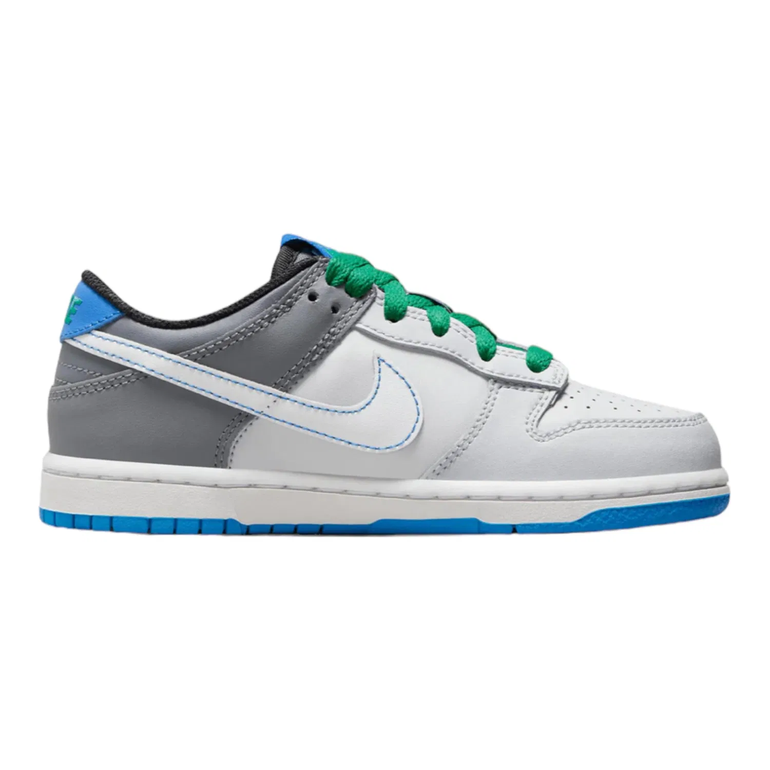 Детские кроссовки для мальчиков с низкой посадкой NIKE Dunk Low, White/Laser Fuchsia — фото 2