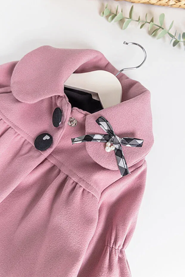 Детское пальто для девочек с длинным рукавом Babymod, Dried Rose — фото 2