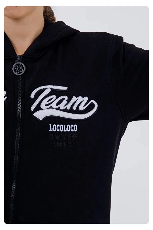 Детский кардиган с вышивкой Limi unisex 3 rope roster embroidery embroidered college cardigan Loco Loco, Siyah — фото 2