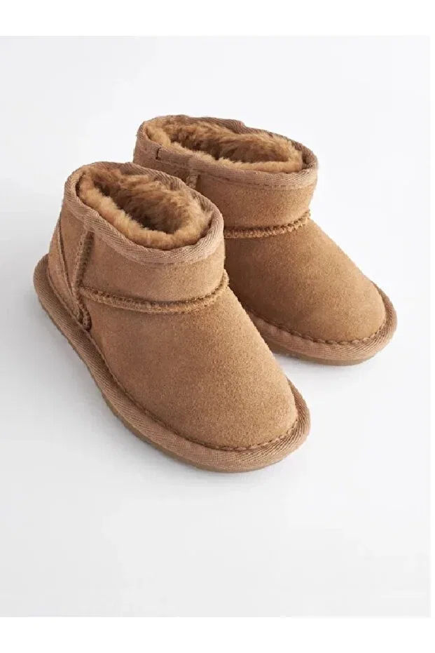 Детские ботинки для девочек водонепроницаемые Mini faux fur lined waterproof suede boots Next Baby, Brown — фото 4