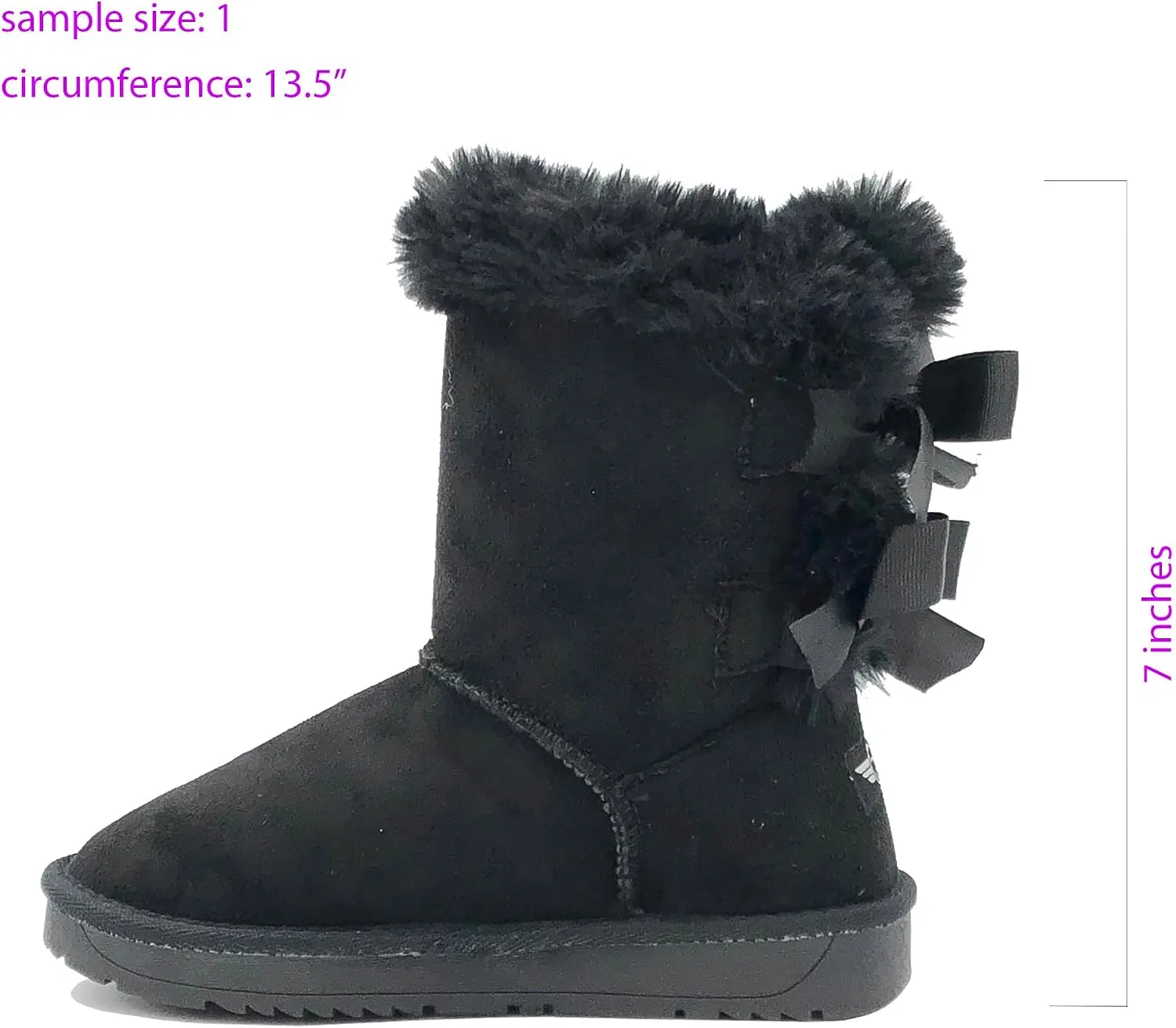 Детские зимние ботинки с искусственным мехом REDVOLUTION New Kids Classic Snow Boots Faux Fur Midcalf Outdoor Boots, Black — фото 4