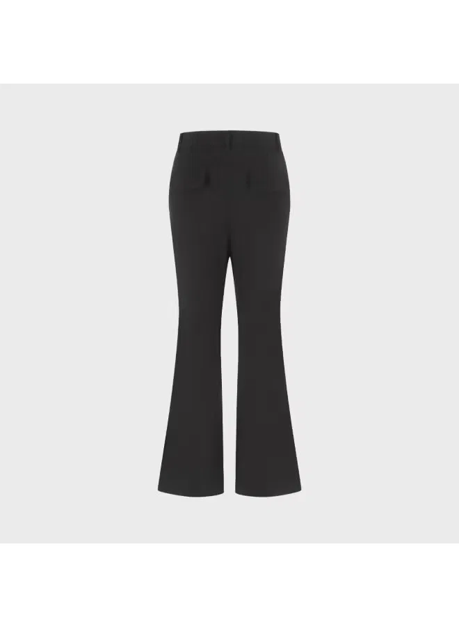 Брюки расклешенные с удлиненным силуэтом Zara, черный — фото 3
