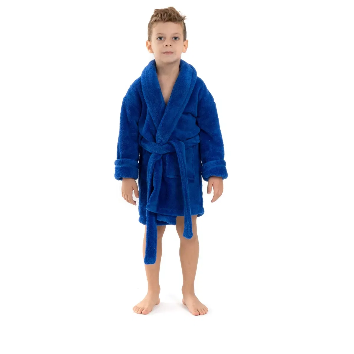 Детский халат из микрофибры с шальным воротником BC Bare Cotton, Royal Blue