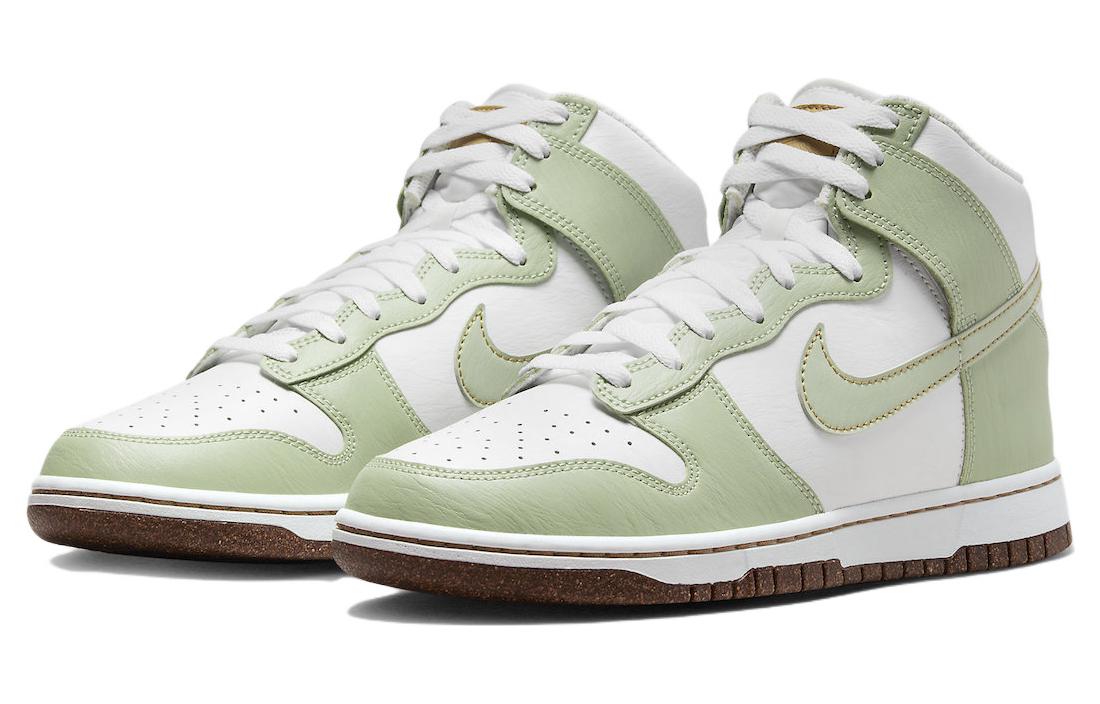 Кроссовки Nike Dunk High SE, белый/светло-зеленый — фото 3